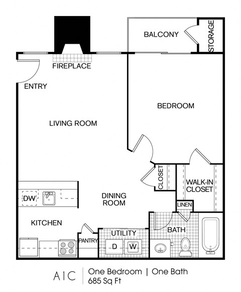 The Caleb Apartments A3 2D Floor Plan